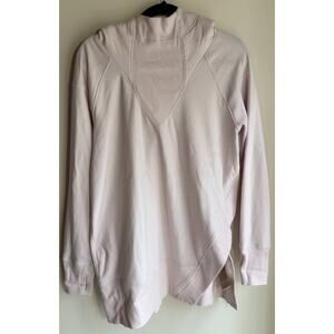 INDYEVA TIMEA II Women’s Long Funnel Neck Athletic Pink Hoodie Slit Side Size M
